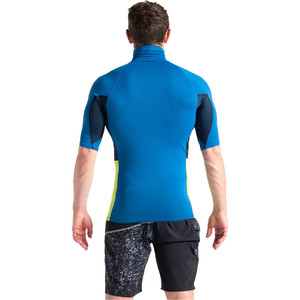 2023 C-Skins Mens Rash X Short Sleeve Rash Vest C-LYSSMT - Blue / Lime